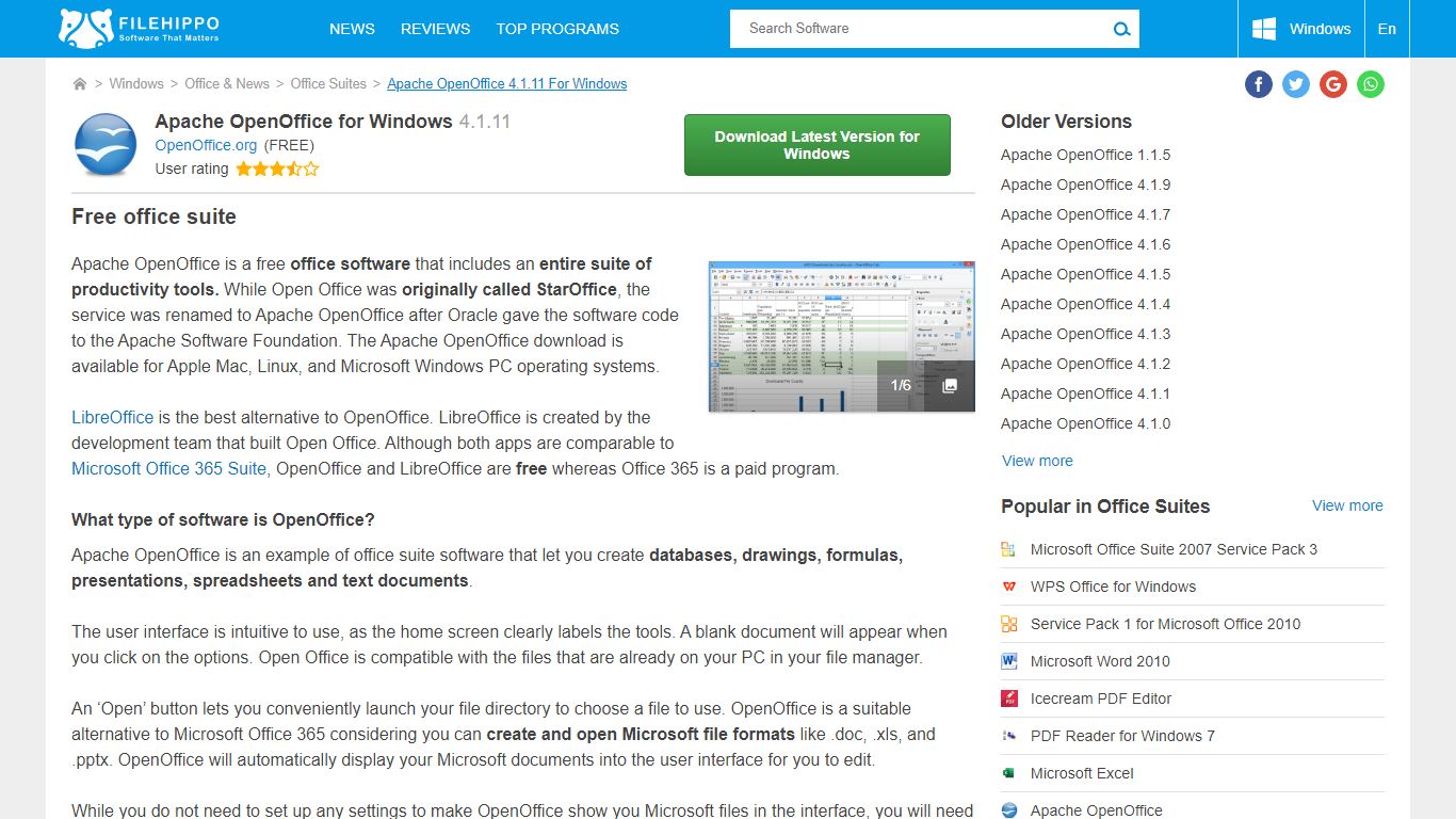 Download Apache OpenOffice 4.1.11 for Windows - Filehippo.com